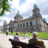 un Shine at the Belfast City Hall yesterday during the good weather Pic Colm Lenaghan/Pacemaker