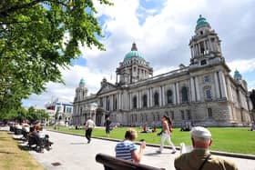 un Shine at the Belfast City Hall yesterday during the good weather Pic Colm Lenaghan/Pacemaker