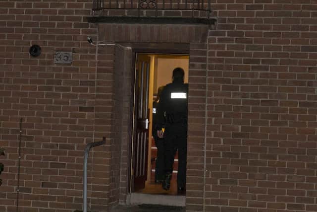 .PSNI Investigate the scene of a deliberate fire in Portlec Place in Lurgan, NIFRS rescued a woman from the blaze. Circumstances are unclear however this was a very serious delibeerate attack.Picture Steven McAuley/McAuley Multimedia