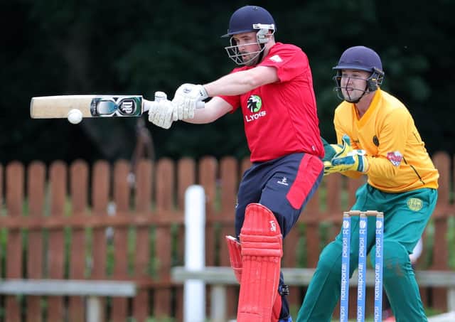 James Hall batting during Waringstown's dramatic win over North Down at The Lawn on Saturday. North Down appeared to be cruising before a spectacular batting collapse saw them lose