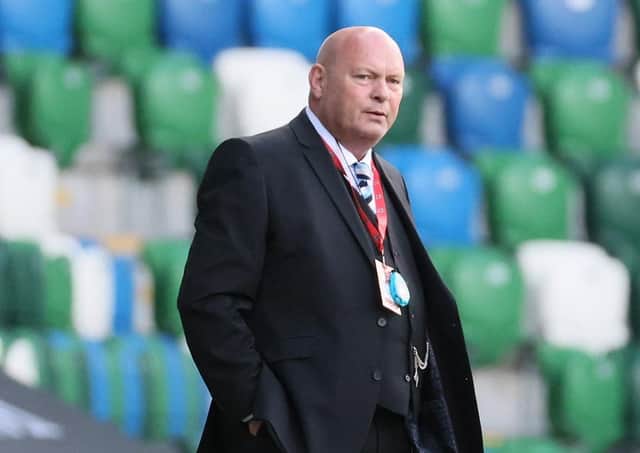 Ballymena United manager David Jeffrey on the sideline during Monday's Irish Cup semi-final. Pic by Pacemaker.