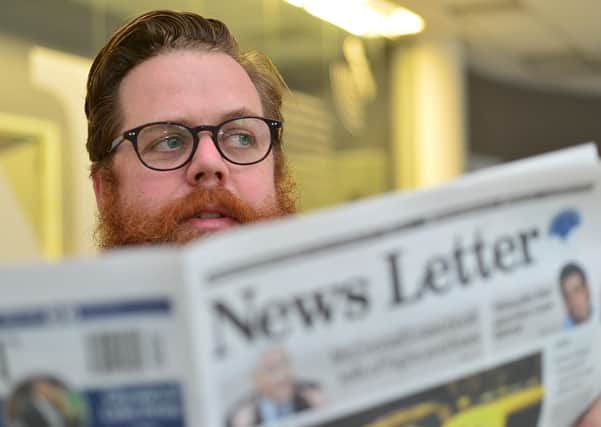 John Paul Whearty pictured in the News Letter's Belfast office in 2016