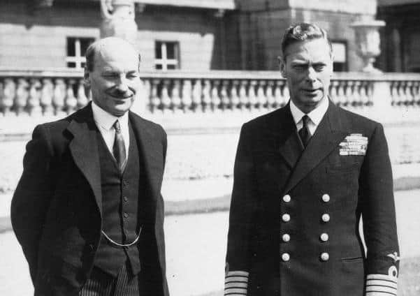 King George VI and British PM Clement Attlee (left), July 1945