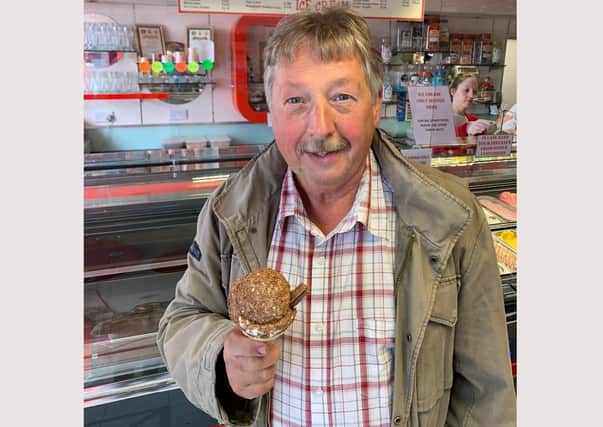 Sammy Wilson pictured his ice-cream in the Rinkha on Friday morning.