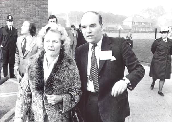 Ian Gow MP for Eastbourne with Prime Minister Margaret Thatcher MP in the 1980s. The IRA justified killing him by saying he was an architect of British oppression yet the tiny Tory MP rebellion over the Anglo Irish Agreement in 1985 of which he was part had shown how little influence he had on NI policy