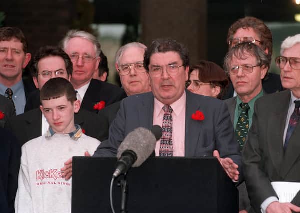 John Hume with SDLP colleagues at the time of the 1998 Good Friday Agreement. "He left details of administration to party colleagues while he focussed on the big picture," says Brendan Mulgrew