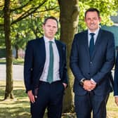Michael Neill, head of Belfast office, A&L Goodbody, sponsor of the Top 100, Chris Kirke, Moy Park chief executive, and John Mulgrew, Ulster Business editor