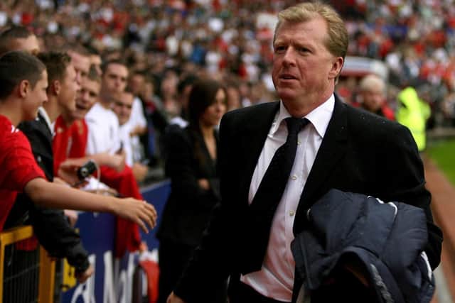 England's Steve McClaren walks down the touchline before the start of England's friendly international match at Old Trafford, Manchester, in 2006.
