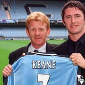 Manager Gordon Strachan (left) with new Coventry City signing Robbie Keane, in 1999.