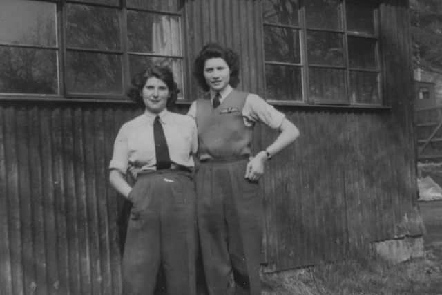 Former WAAF Drivers Francis Hornby and Rita Hamilton at Castle Archdale in 1945