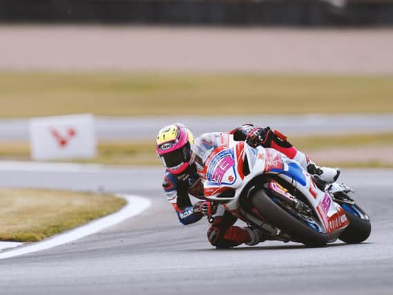 Keith Farmer crashed during qualifying at Donington Park as he made his competitive return from a long injury lay-off.