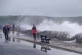 The Front Strand in Youghal, Co. Cork on Wednesday evening after a red wind warning had been issued by Met Eireann. PA image