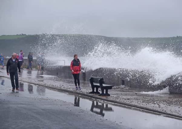 The Front Strand in Youghal, Co. Cork on Wednesday evening after a red wind warning had been issued by Met Eireann. PA image
