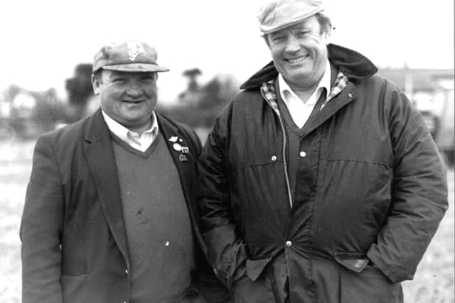 Martin Gill and Raymond pictured at a ploughing match organised by Newtownards YFC in the late 20th century. Picture: Farming Life archives