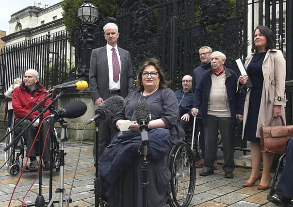 The NI Executive Office is acting unlawfully in delaying the introduction of a compensation scheme for injured Troubles victims, a judge has ruled.
The ruling came in legal challenges by two victims - including Jennifer McNern, pictured - to the continued impasse around introducing the scheme with an estimated cost of £100m. Photo: Pacemaker.