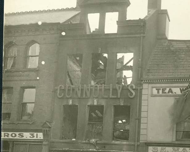 Connolly's, Market Square, August 1920. Picture courtesy of Irish Linen Centre and Lisburn Museum