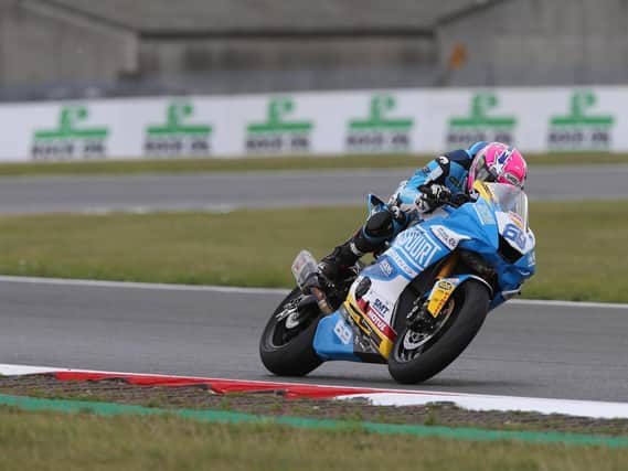 Lee Johnston twice finished third in the British Supersport races at Snetterton on the Ashcourt Racing Yamaha. Picture: David Yeomans.