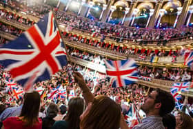 The audience enjoying the BBC Last Night of the Proms, at the Royal Albert Hall in London.