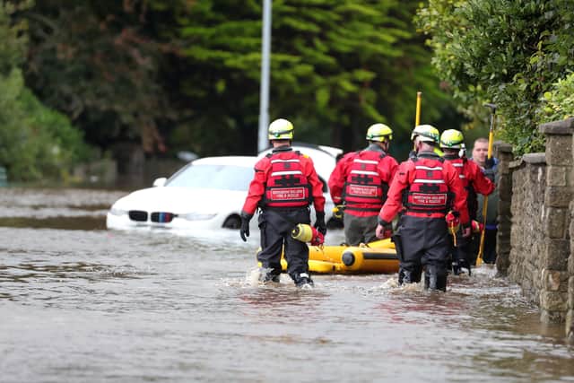 Emergency services attend flooding in Bryansford Avenue Newcastle.

Heavy downpours and flooding this morning have caused disruption across Northern Ireland. 


Photo by Kelvin Boyes / Press Eye