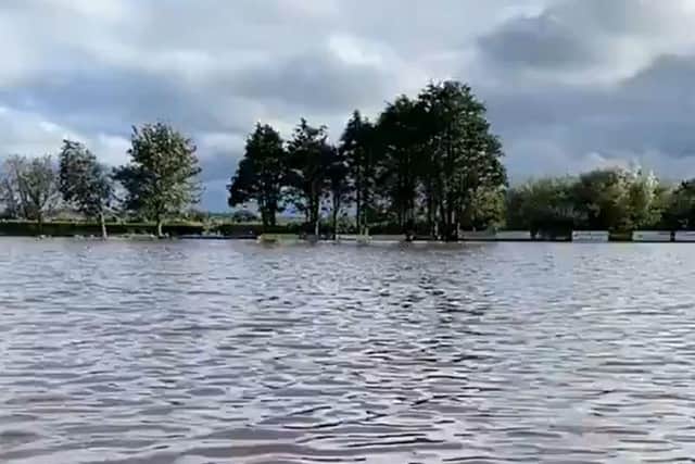 Dundrum Cricket Club showing flooding at their club in Dundrum