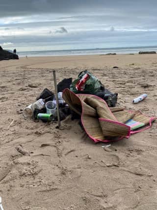 Litter on the beach at Castlerock