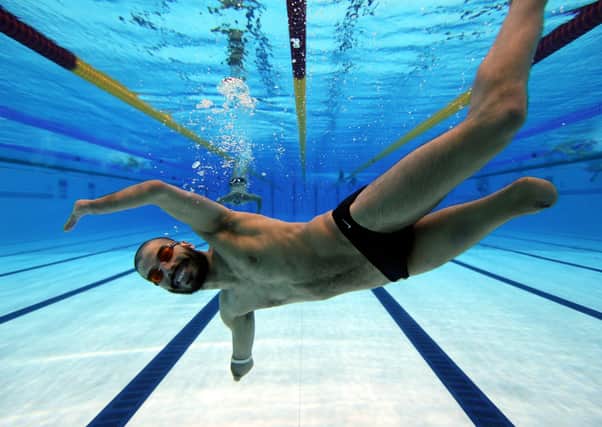 Brazil's Daniel Dias during the training session at the Aquatics centre in the Olympic Park, London in 2012.