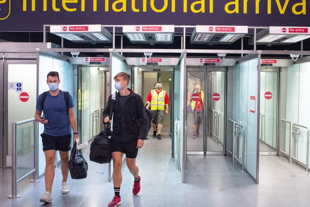Passengers arrive