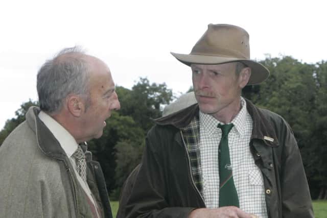 George Hamilton and Host James Nelson  pictured at the NBA weaning Management and Cattle Handling demonstration  and Farm walk  on Tuesday afternoon.Picture Kevin McAuley Photography Multimedia