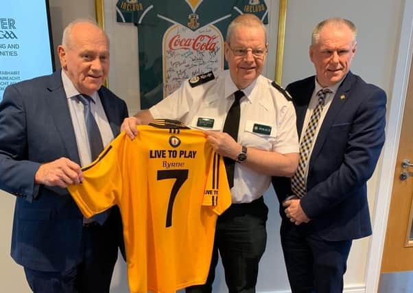 PSNI chief constable Simon Byrne at a meeting with Ulster GAA officials in January this year.