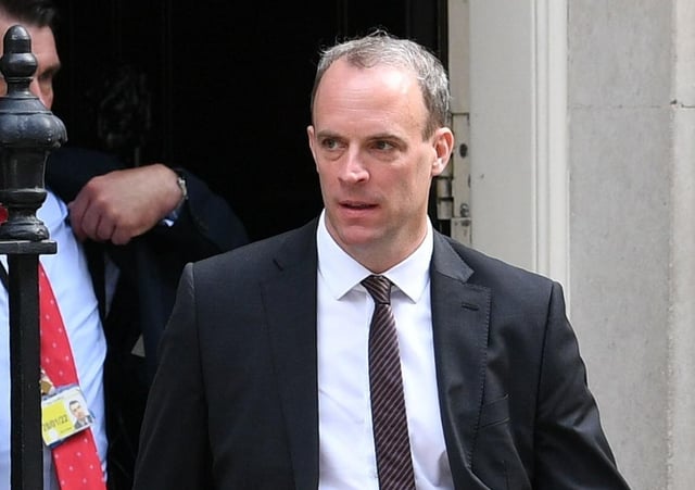 Foreign Secretary Dominic Raab leaving 10 Downing Street, London. PA Photo. Picture date: Tuesday July 14, 2020. See PA story HEALTH Coronavirus. Photo credit should read: Stefan Rousseau/PA Wire