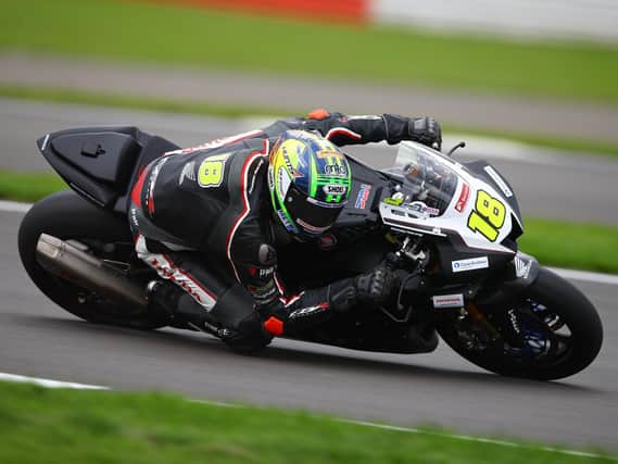 Andrew Irwin in action during free practice at Silverstone on Friday. Picture: Double Red.