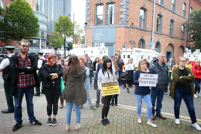 Yellow vest protesters pictured outside the BBC.

Picture by Jonathan Porter/PressEye