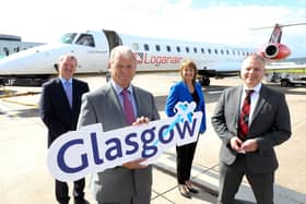 Stuart Patrick, Chief Executive for the Glasgow Chamber of Commerce, Brian Ambrose, Chief Executive at Belfast City Airport,  Ann McGregor, Chief Executive for the Northern Ireland Chamber of Commerce and Johnathan Hinkles, Chief Executive for Loganair