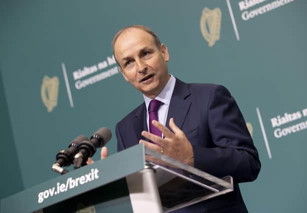 Taoiseach Micheal Martin during a media briefing on the Irish government's 2020 Brexit Readiness Action Plan. Photo: Julien Behal Photography/PA Wire