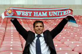 Gianfranco Zola being unveiled as the new manager of West Ham Utd