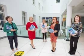 MEABC Chief Executive, Anne Donaghy with guests at the launch of a new Local Government Mental Health and Wellbeing Strategy & Action Plan for improving mental health among local council and NIHE employees