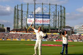 England's Kevin Pietersen walks off after being bowled by Australia's Glen McGrath for 158 runs during the final day of the fifth npower Test match at the Brit Oval, London