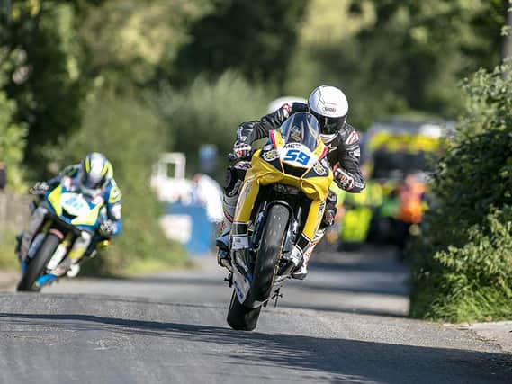 Darryl Tweed from Ballymoney on Stanley Stewart's Yamaha R6 in qualifying at the Cookstown 100 on Friday. Picture: Baylon McCaughey.