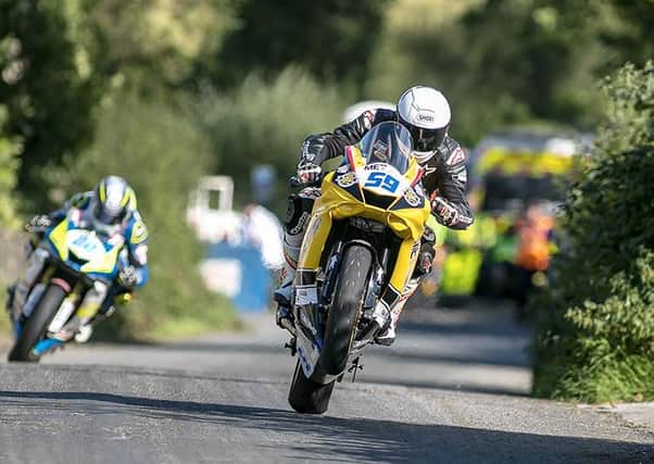 Darryl Tweed on Stanley Stewart's Yamaha R6 at the Cookstown 100.