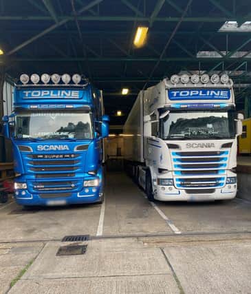 Two of the lorries seized by the NCA