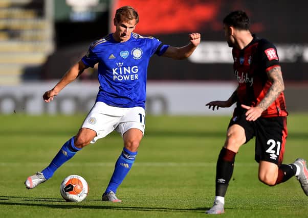 Leicester City’s Marc Albrighton scored the Foxes first ever Champions League goal in the 3-0 victory over Club Brugge in 2016.