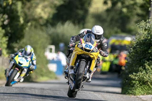 Darryl Tweed on Stanley Stewart's Yamaha R6 at the Cookstown 100.