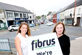 New Marketing Executive, Jemma Dougherty with Fibrus Head of Recruitment, Gillian McCarter pictured in Ballynahinch where Fibrus full fibre broadband is now live