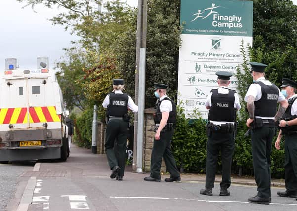 Police are in attendance at the scene of a security alert in the Finaghy Road South area of Belfast following the report of a suspicious device this morning.