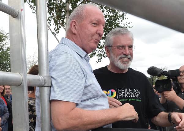 Bobby Storey with Gerry Adams in 2018
