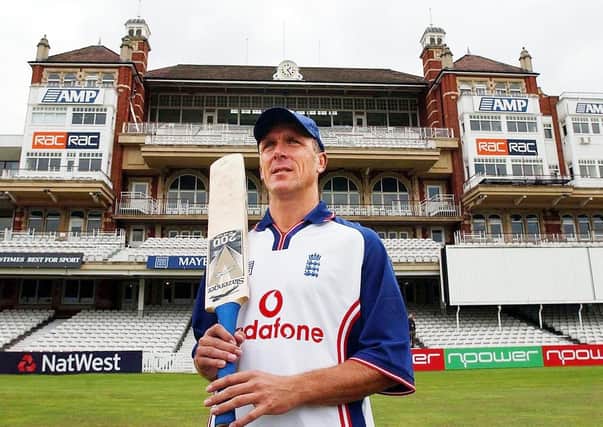 England's Alec Stewart stands in front of the Oval pavilion, London in 2003. Pic by PA.