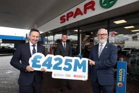 Pictured at Maxol Glenabbey Service Station are Brian Donaldson, CEO of The Maxol Group, Ron Whitten, Chief Financial Officer with the Henderson Group and Paddy Doody, Sales and Marketing Director with the Henderson Group