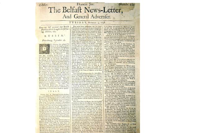Most of the early News Letters, from 1737 to the early 1750s are lost. The first surviving edition, above, is dated more than a year after the newspaper was launched, and is from October 1738