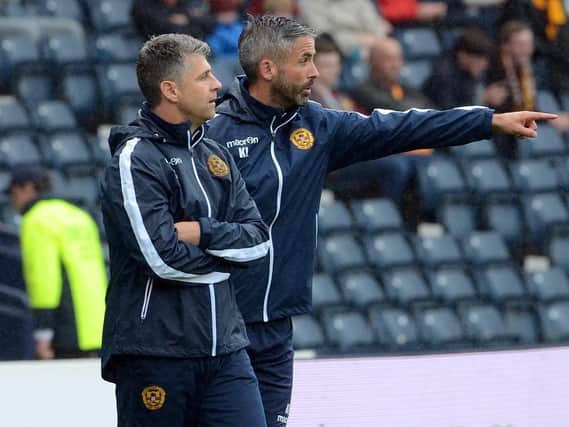 Motherwell assistant manager Keith Lasley (right) with boss Stephen Robinson