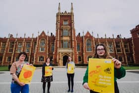 Helen Crickard and Elaine Crory from the Raise Your Voice project and Roisin Muirhead and Chloe Ferguson from Queen’s University Students Union launch a new online workshop on Sexual Harassment for Fresher’s Week.